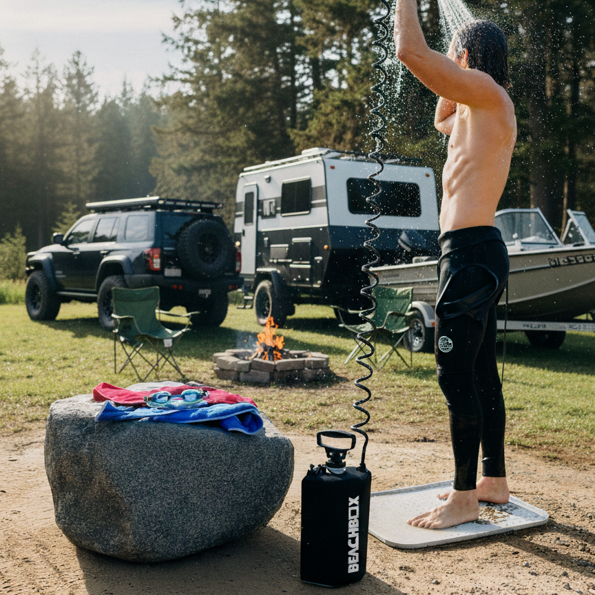BeachBox Portable Outdoor Shower Tank - Black