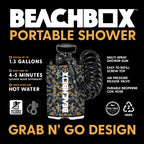 BeachBox Portable Outdoor Shower Tank - Camo