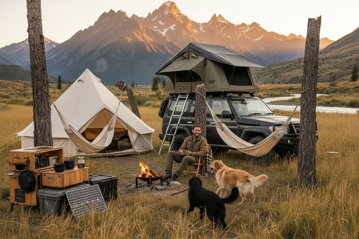 Camping scene without logo